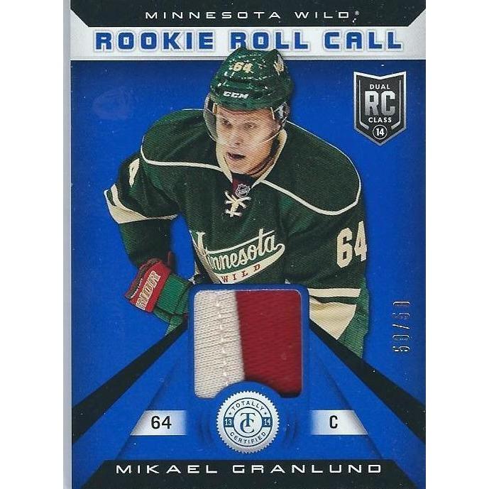 2013-14 Panini Totally Certified Mikael Granlund Rookie Roll Call Patch /50 MIN