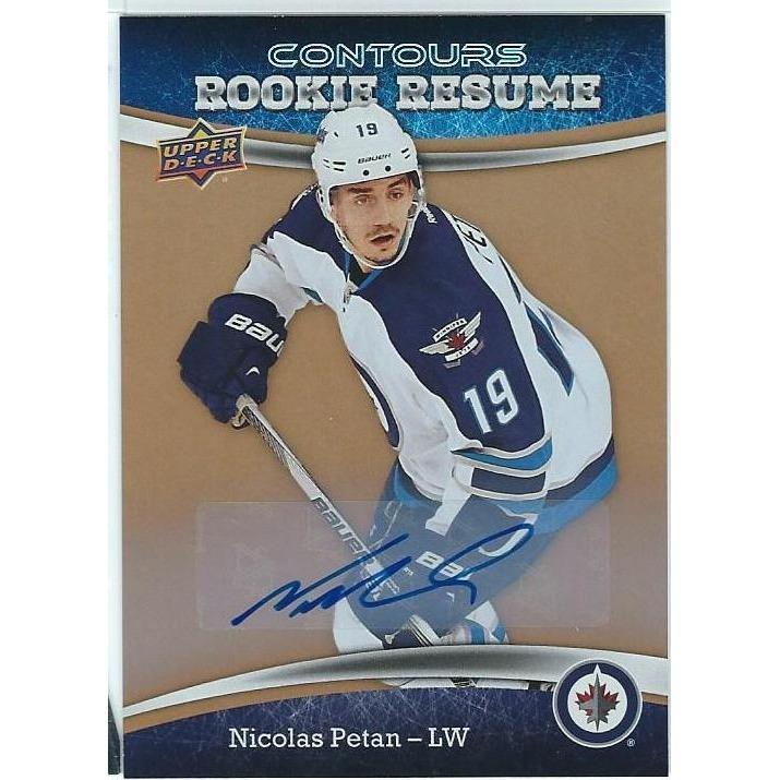 2015-16 Upper Deck Contours Nicolas Petan Rookie Resume Autograph BB WPG