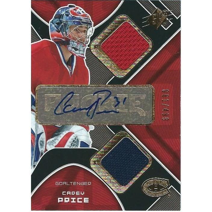 2007-08 Upper Deck SPx Carey Price Rookie Jersey Autograph /499 MTL