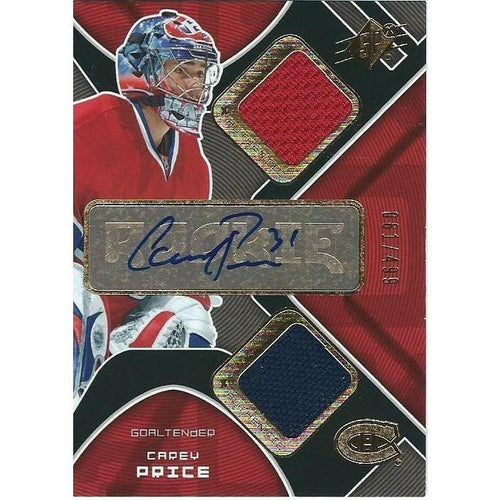 2007-08 Upper Deck SPx Carey Price Rookie Jersey Autograph /499 MTL