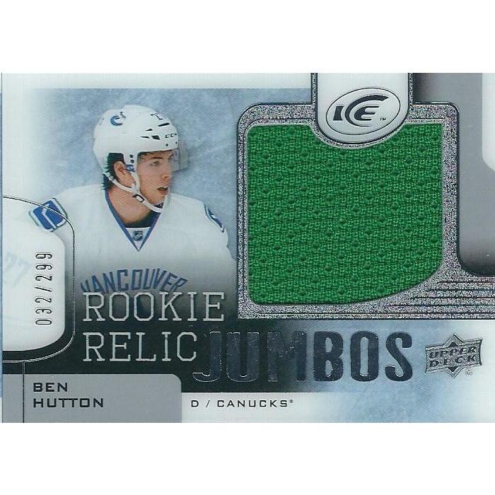 2015-16 Upper Deck Ice Ben Hutton Rookie Relic Jumbos Jersey /299 BB VAN