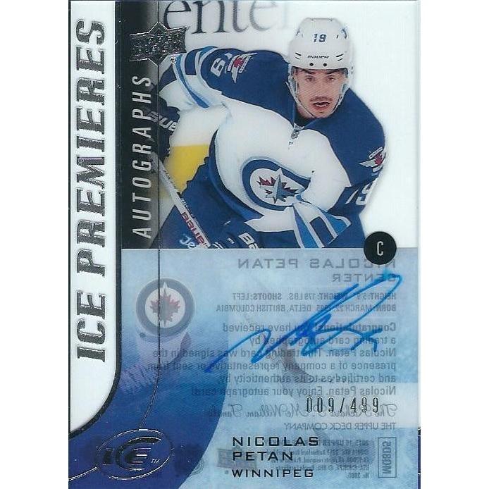 2015-16 Upper Deck Ice Nicolas Petan Ice Premieres Rookie Autograph /499 BB WPG
