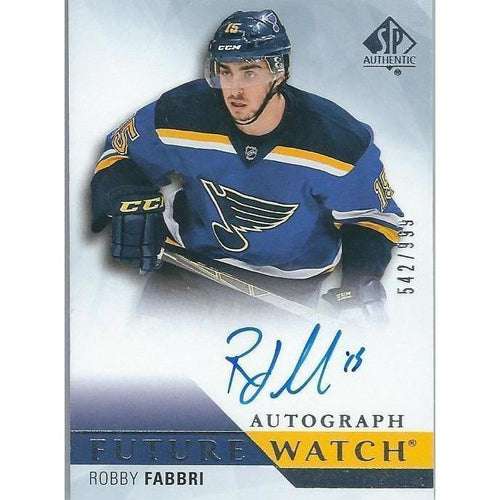 2015-16 SPA SP Authentic Robby Fabbri Future Watch Rookie Autograph /999 STL
