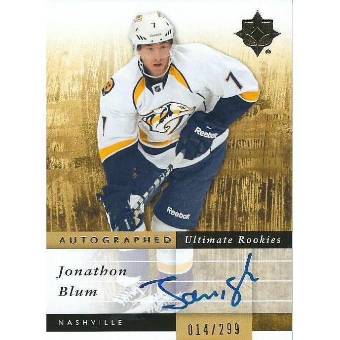 2011-12 Upper Deck Ultimate Collection Jonathan Blum Rookie Autograph /299 BB NSH