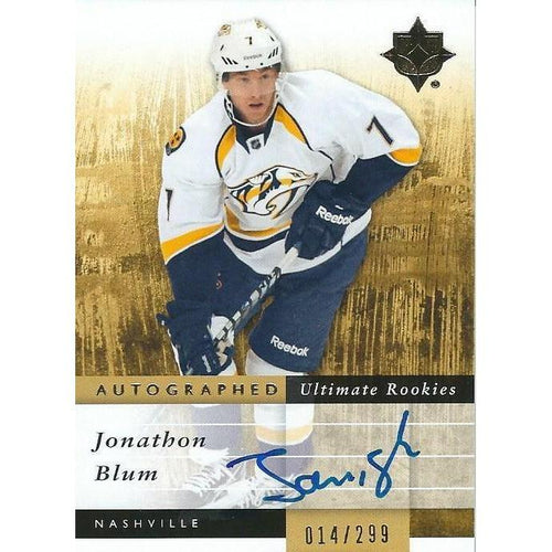 2011-12 Upper Deck Ultimate Collection Jonathan Blum Rookie Autograph /299 BB NSH
