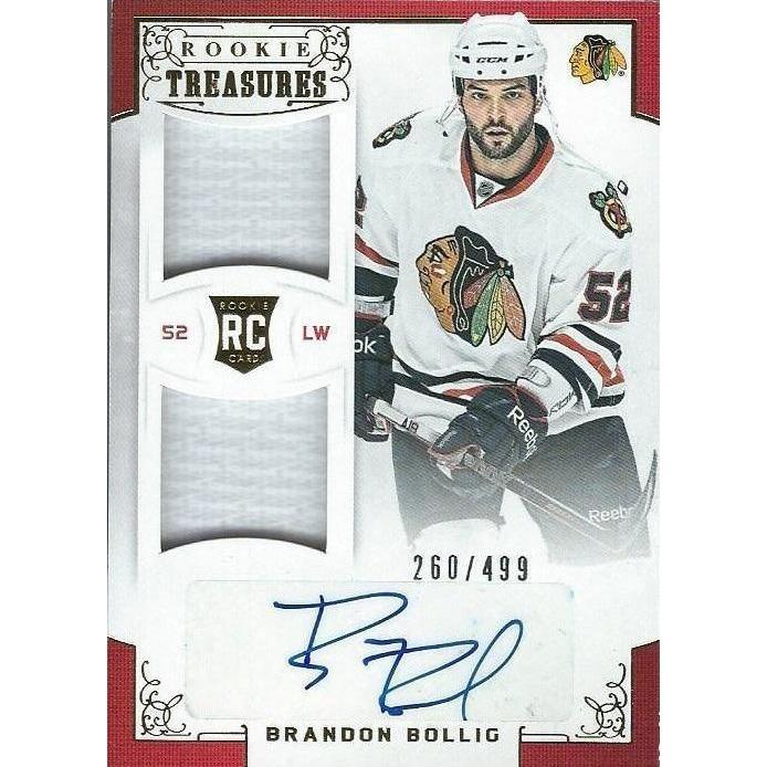2012-13 Panini Rookie Anthology Brandon Bollig Rookie Treasures Jersey Autograph /499 BB CHI