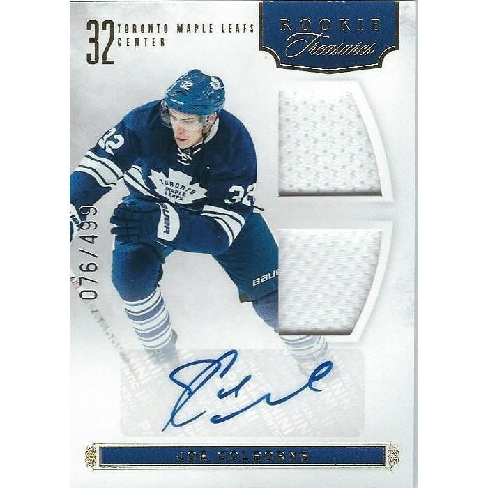2011-12 Panini Rookie Anthology Joe Colborne Rookie Treasures Jersey Autograph /499 BB TOR
