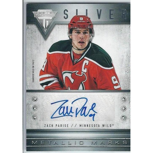 2012-13 Panini Titanium Zach Parise Metallic Marks Autograph Silver NJD