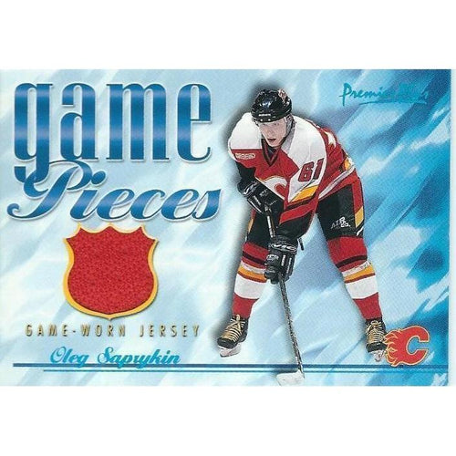 2000-01 Topps Premier Plus Oleg Saprykin Game Pieces Jersey BB CGY