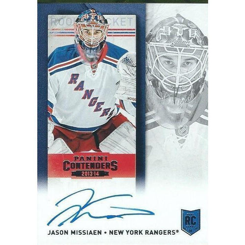 2013-14 Panini Contenders Jason Missiaen Rookie Ticket Autograph BB NYR