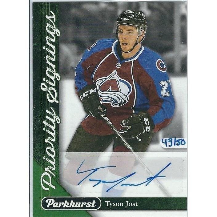 2017-18 Upper Deck Tyson Jost Parkhurst Priority Signings Rookie Autograph /50 COL