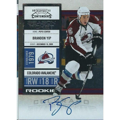 2010-11 Panini Contenders Brandon Yip Rookie Ticket Autograph BB COL