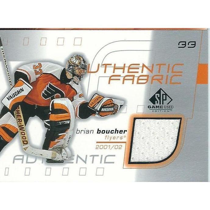 2001-02 SPGU SP Game Used Brian Boucher Authentic Fabrics Jersey BB PHI
