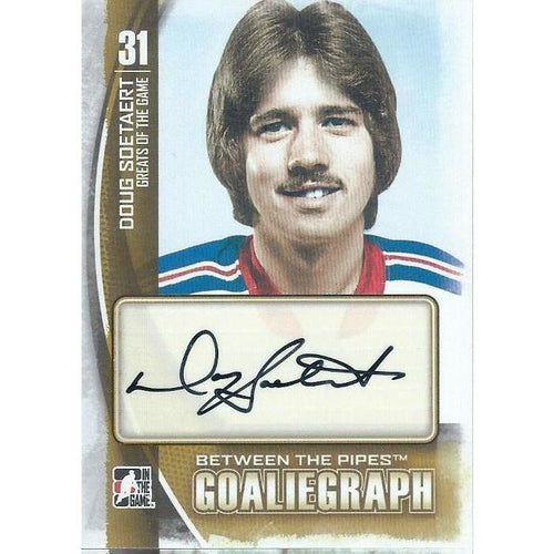 2013-14 ITG Between the Pipes Doug Soetaert Greats of the Game Autograph BB MTL