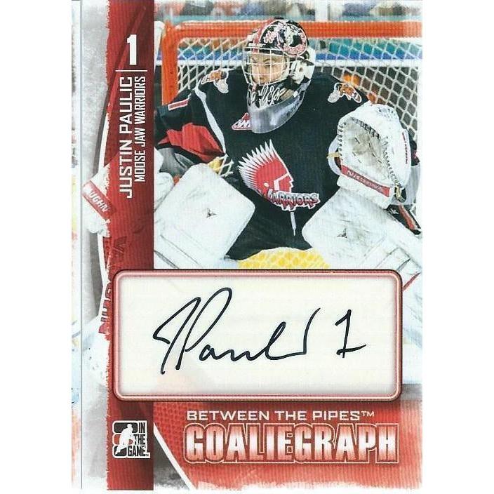 2013-14 ITG Between The Pipes Justin Paulic Autograph BB
