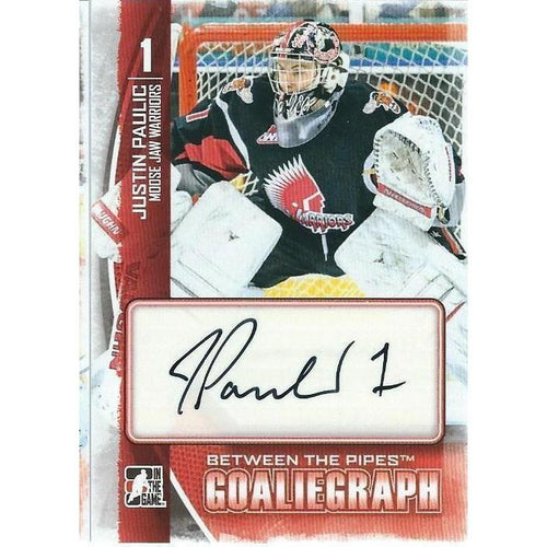 2013-14 ITG Between The Pipes Justin Paulic Autograph BB