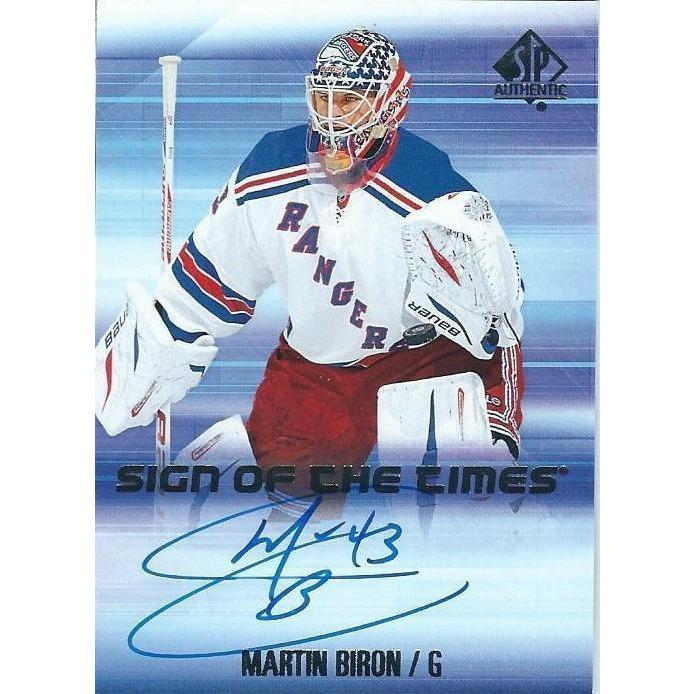 2015-16 Upper Deck SP Authentic Martin Biron Sign of the Times Autograph BB NYR