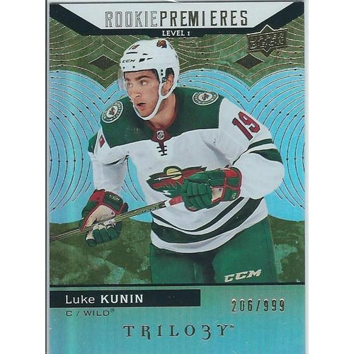 2017-18 Upper Deck Trilogy Luke Kunin Rookie Premieres /999 #66 MIN