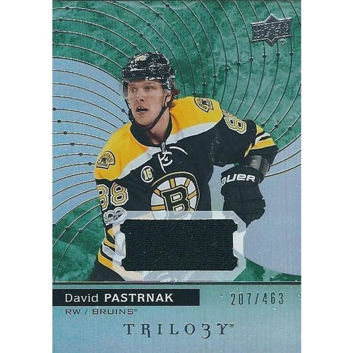 2017-18 Upper Deck Trilogy David Pastrnak Green Foil Jersey /463 BOS