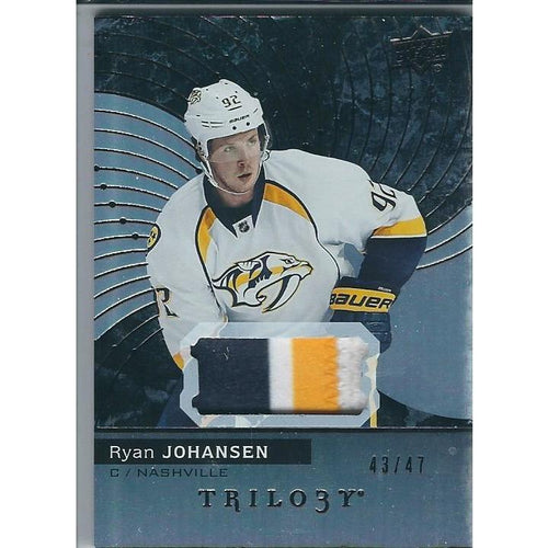2017-18 Upper Deck Trilogy Ryan Johansen Black Refractor Patch /47 NSH