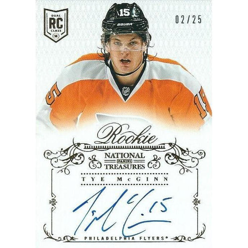 2013-14 Panini National Treasures Tye McGinn Rookie Autograph Gold /25 PHI