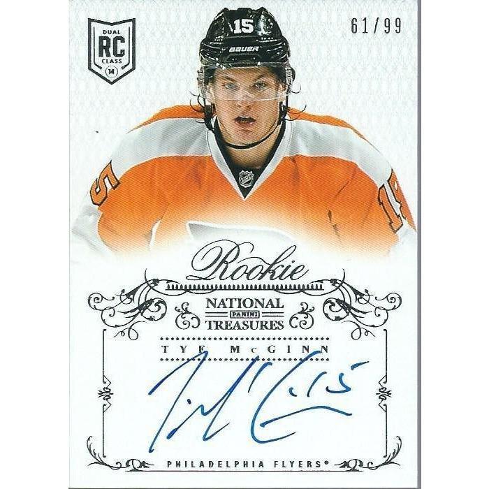 2013-14 Panini National Treasures Tye McGinn Rookie Autograph /99 BB PHI