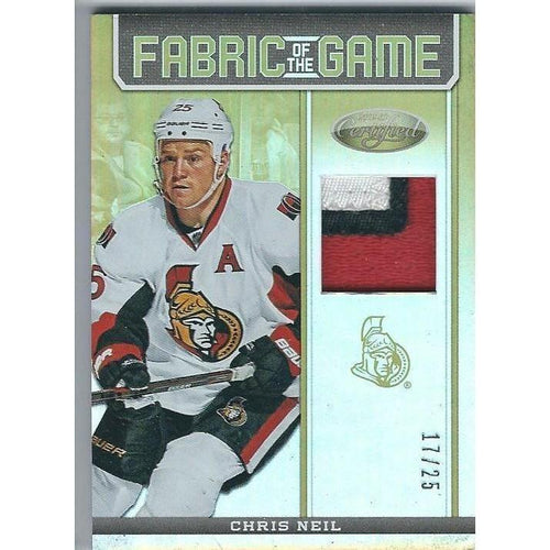2012-13 Panini Certified Chris Neil Fabric of The Game Patch /25 OTT