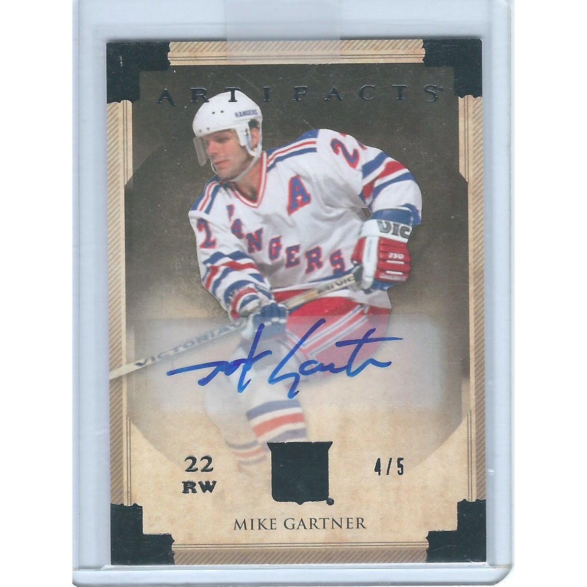 2013-14 Artifacts Mike Gartner Black Autograph /5 NYR