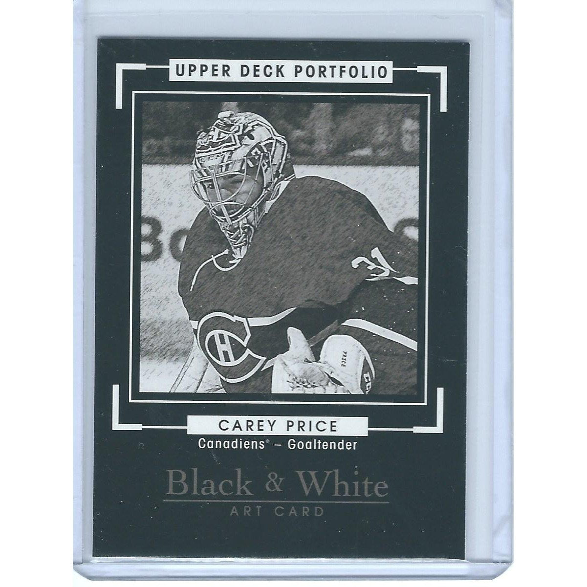 2015-16 Upper Deck Portfolio Carey Price Black and White Art Card MTL