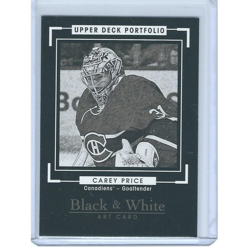 2015-16 Upper Deck Portfolio Carey Price Black and White Art Card MTL