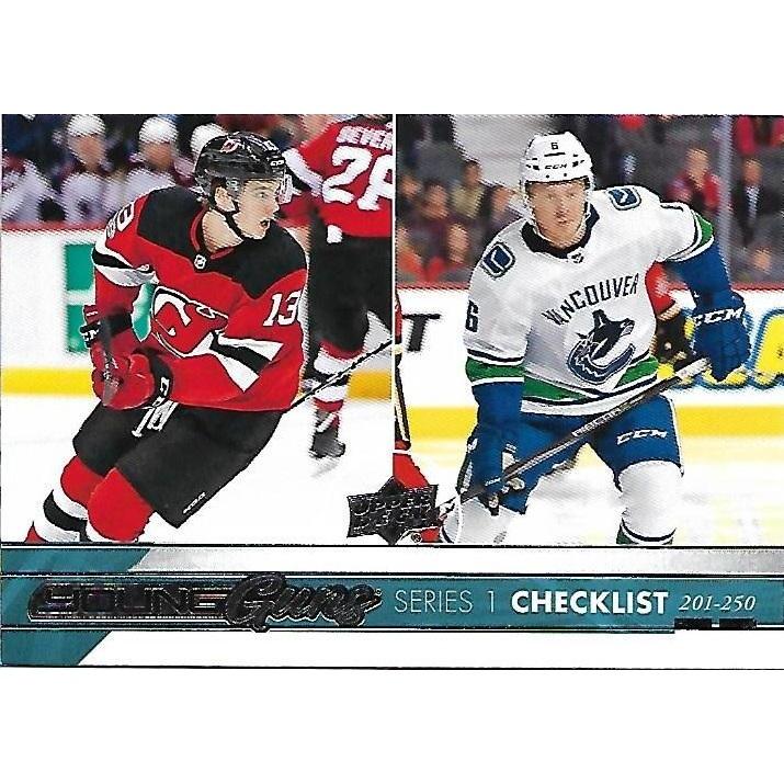 2017-18 Upper Deck Brock Boeser / Nico Hischier Young Guns Checklist #250 VAN