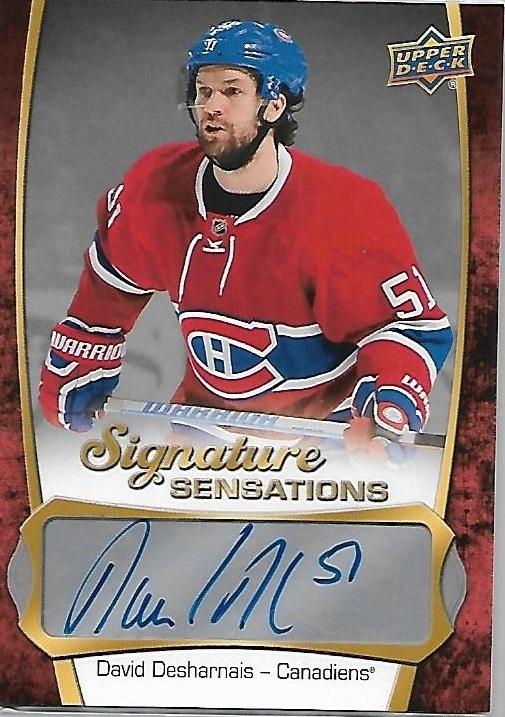 2016-17 Upper Deck David Desharnais Signature Sensations Autograph BB MTL