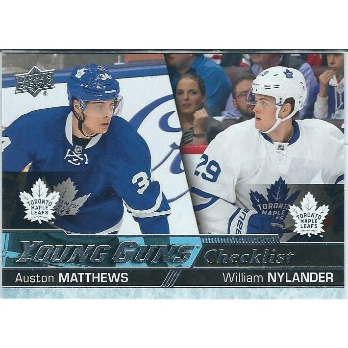 2016-17 Upper Deck Auston Matthews / William Nylander Young Guns Rookie Checklist #250 TOR