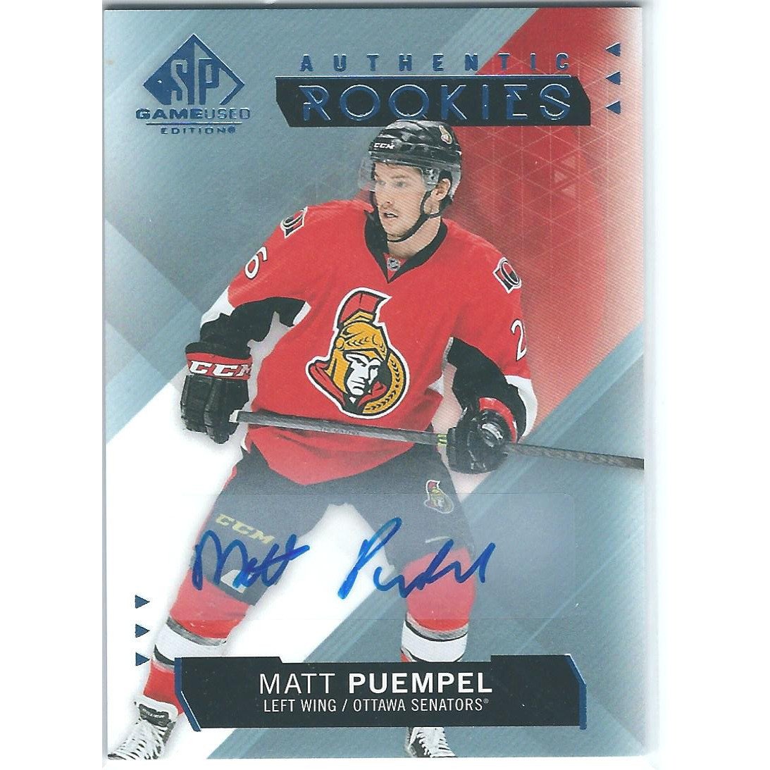 2015-16 SP Game Used Matt Puempel Rookie Autograph BB OTT