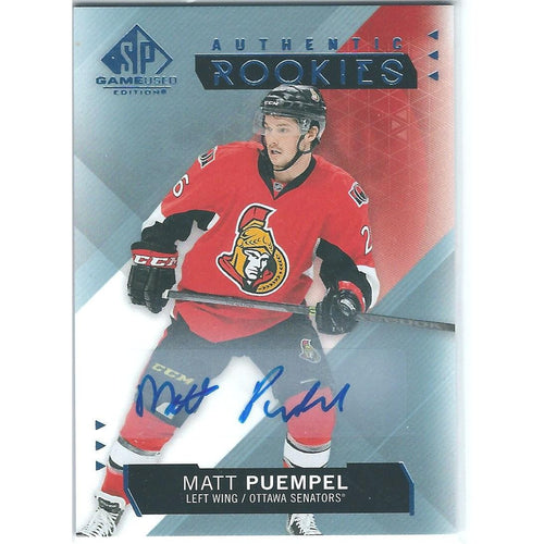 2015-16 SP Game Used Matt Puempel Rookie Autograph BB OTT
