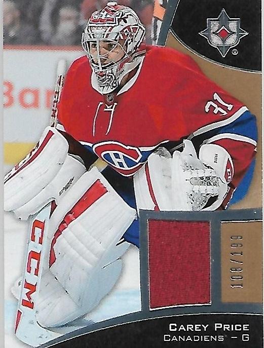 2015-16 Upper Deck Ultimate Collection Carey Price Jersey /199 MTL