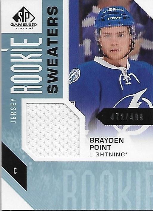 2016-17 SPGU SP Game Used Brayden Point Rookie Sweaters Jersey /499 TBL