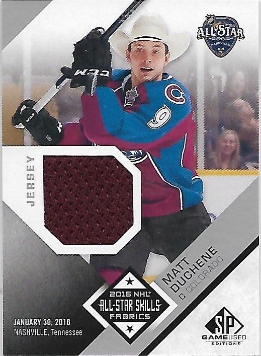 2016-17 SPGU SP Game Used Matt Duchene All-Star Skills Jersey Jersey BB COL