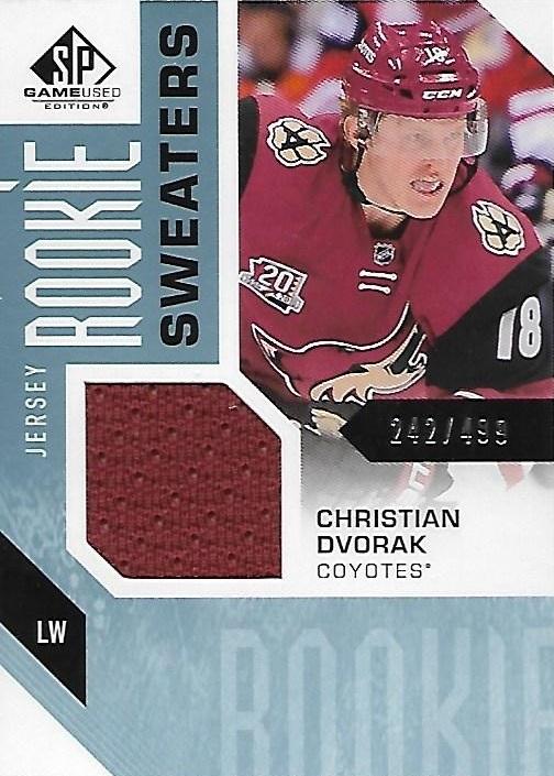 2016-17 SPGU SP Game Used Christian Dvorak Rookie Sweaters Jersey /499 BB ARI