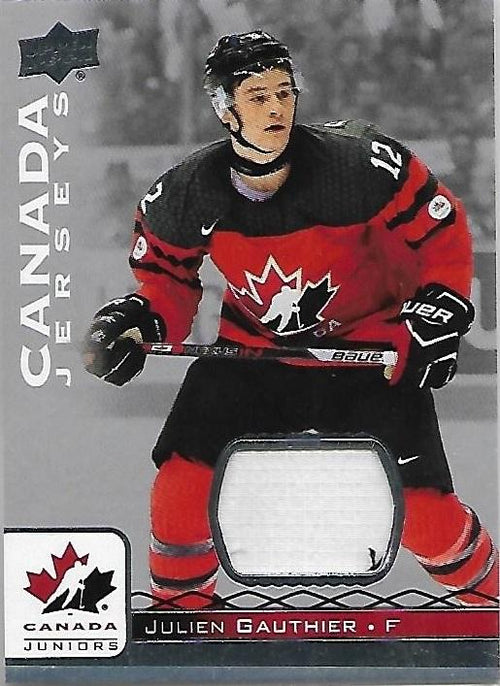 2016-17 Upper Deck Team Canada Julien Gauthier Jersey BB CAR