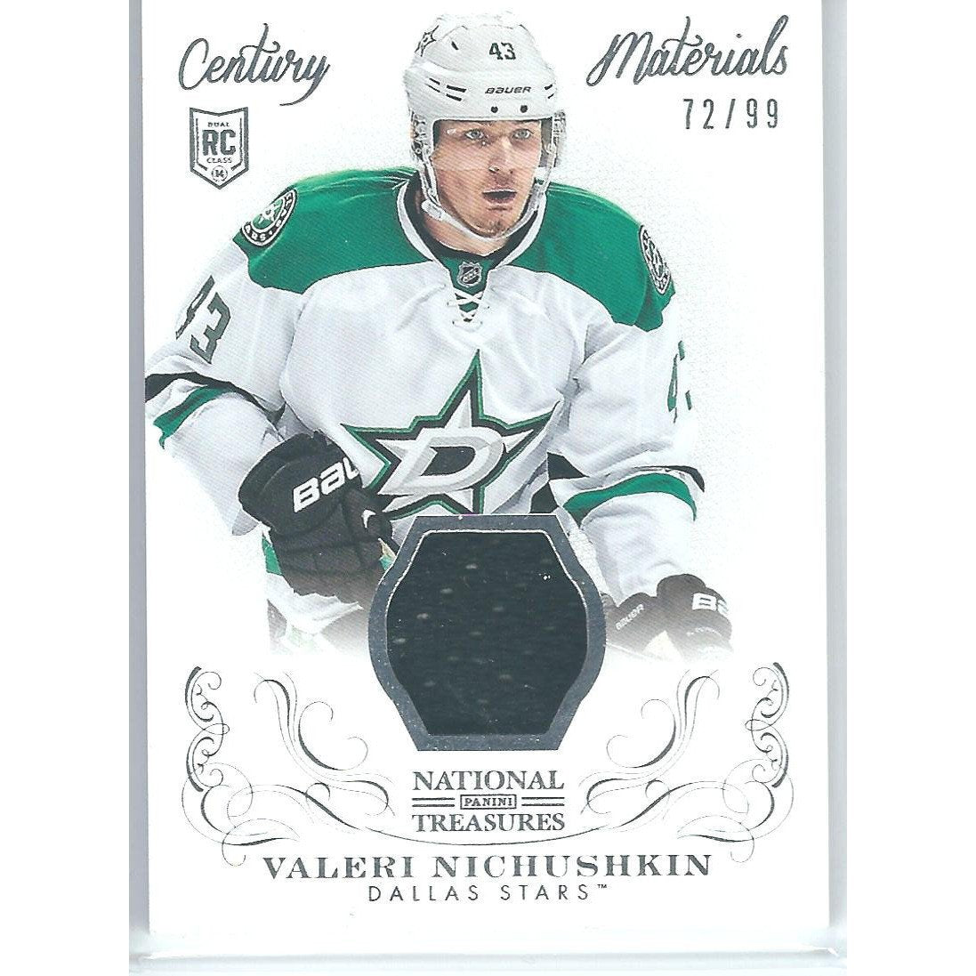 2013-14 Panini National Treasures Valeri Nichushkin Century Materials Rookie Jersey /99 BB DAL