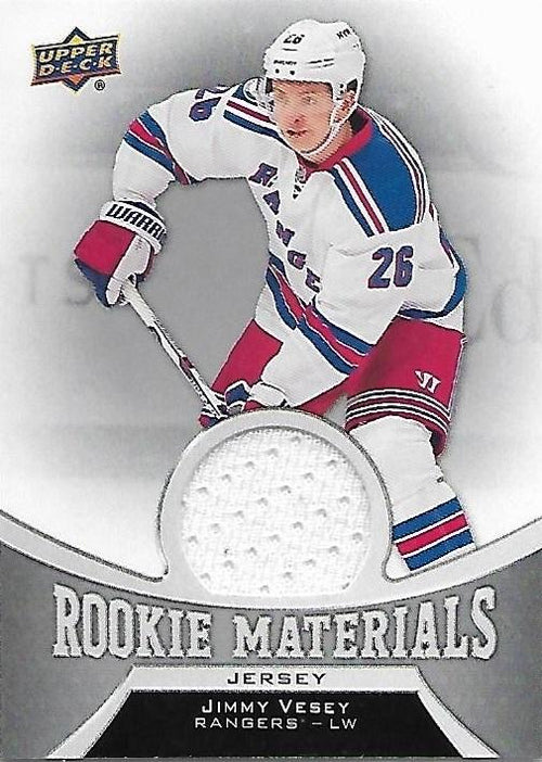 2016-17 Upper Deck Jimmy Vesey Rookie Materials Jersey BB NYR