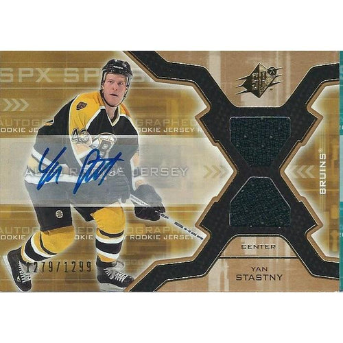2006-07 Upper Deck SPx Yan Stastny Rookie Jersey Autograph /1299 BB BOS