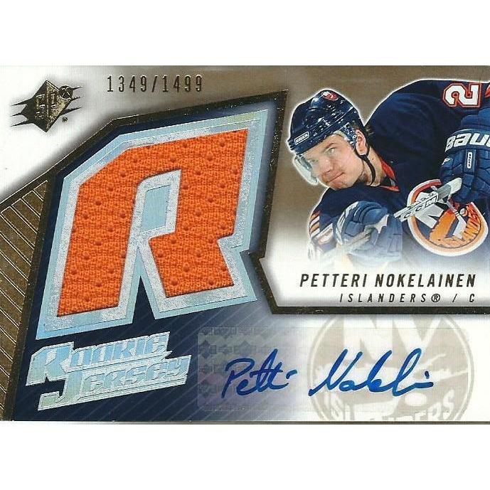 2005-06 Upper Deck SPx Petteri Nokelainen Rookie Jersey Autograph /1499 #168 BB NYI
