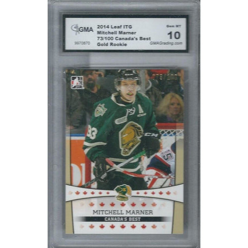 2014-15 ITG Leaf Canada's Best Mitch Marner Gold Rookie /100 GMA 10 Gem TOR