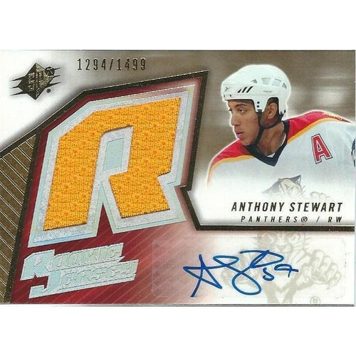 2005-06 Upper Deck SPx Anthony Stewart Rookie Jersey Autograph /1499 #187 BB FLA