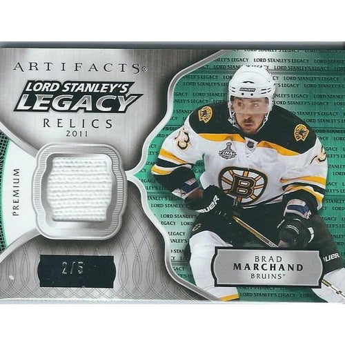 2017-18 Upper Deck Artifacts Brad Marchand Lord Stanley's Legacy Jersey Fight Strap Premium /5 BOS