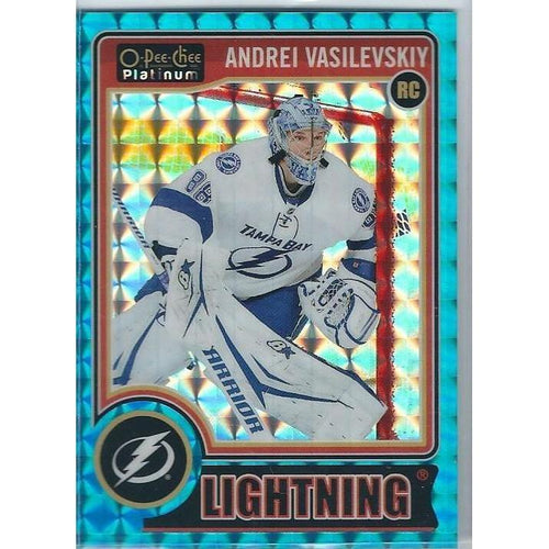 2014-15 OPC O-Pee-Chee Platinum Andrei Vasilevskiy Blue Cubes Rookie /65 TBL