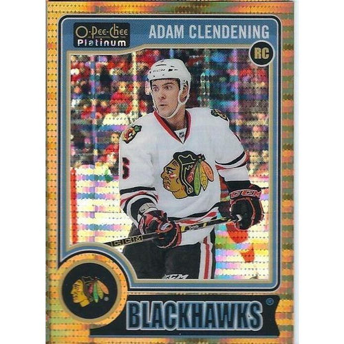 2014-15 OPC O-Pee-Chee Platinum Adam Clendening Rookie Seismic Gold /50 #167 CHI