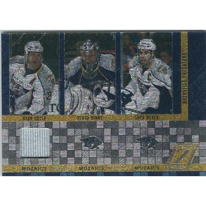 2010-11 Panini Zenith Ryan Suter Jersey / Pekka Rinne / Shea Weber Mozaics BB NSH